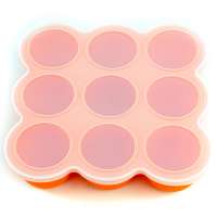 9 cups silicone baby food storage container moulds with lid portable