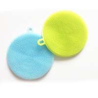 Round shaped kitchen dish brush silicone dish washing brushes dish scrubbers