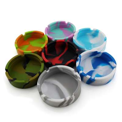 NEW ECO-Friendly Custom Round Colors Silicone Cigarette Ash Tray Custom Logo