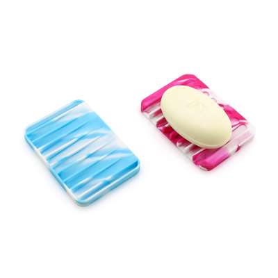 Eco-friendly Washroom Accessories Soft Silicone Marble Soap Dish