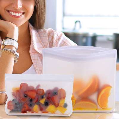 Food Storage Containers Leakproof Containers Reusable Stand Up Zip Shut Bag Cup Fresh Bag Food Storage Bag